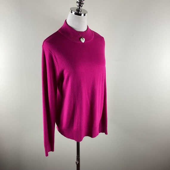 Vintage Hot Pink Mock Neck Sweater - image 6