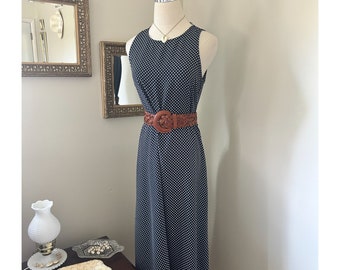 Vintage Navy Blue Polka Dot Sun Dress
