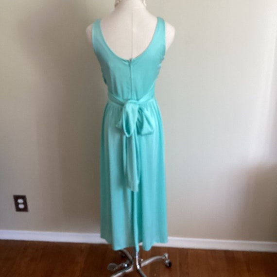 Vintage 70's Montgomery Ward Turquoise Dress - image 5