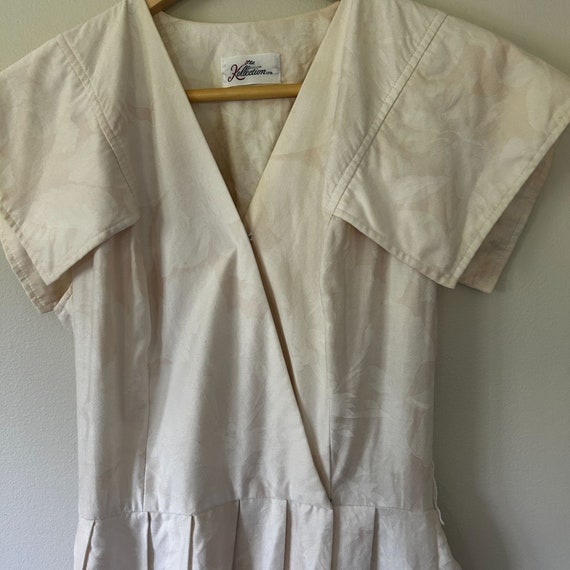 Vintage Cream Romantic Dress Short Sleeve Women's… - image 5