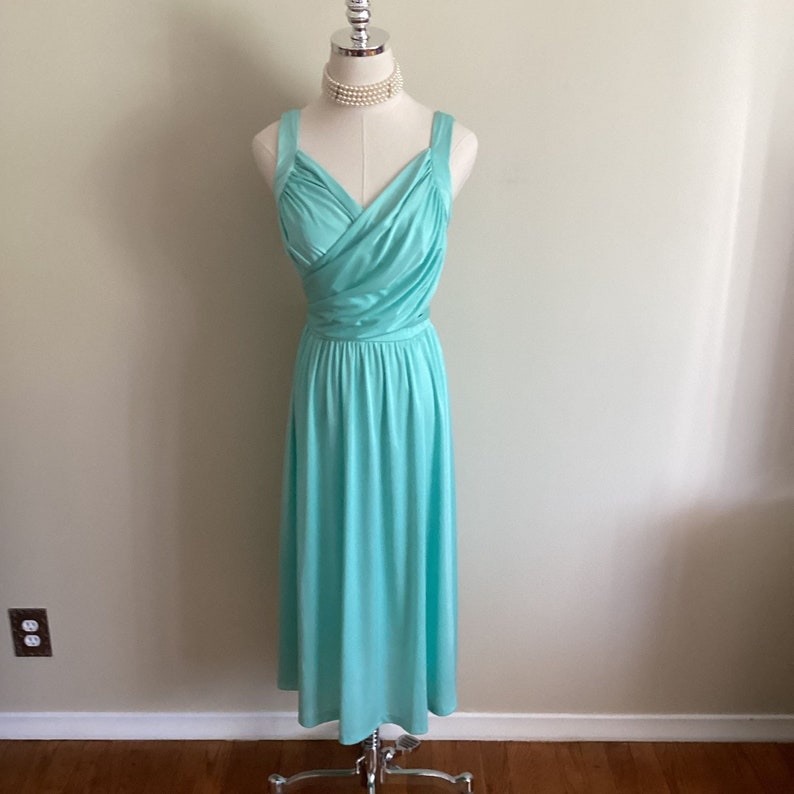 Vintage 70's Montgomery Ward Turquoise Dress image 3