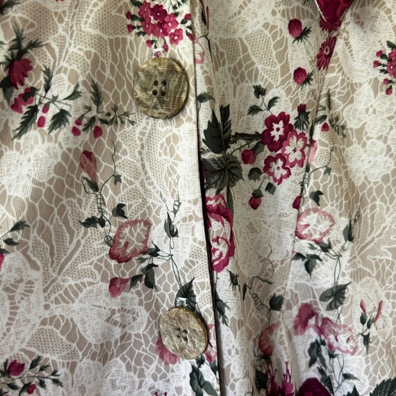 Vintage Dress Floral Victorian Style Short sleeve… - image 4