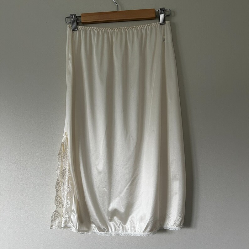 Cream Lace Half Slip Satin Slip Skirt Etsy