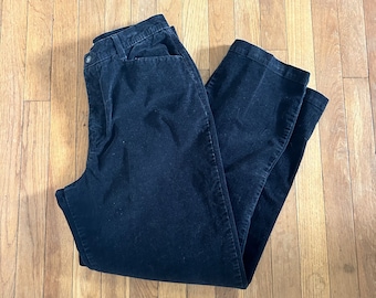 Vintage Lee High Rise Charcoal Black Corduroy Pants Women's 14