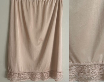 Vintage Champagne Lace Half Slip Skirt