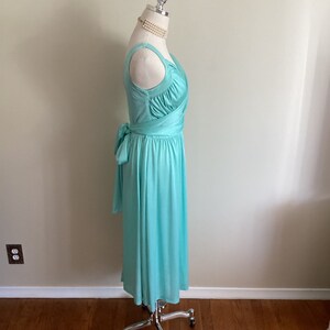 Vintage 70's Montgomery Ward Turquoise Dress image 4