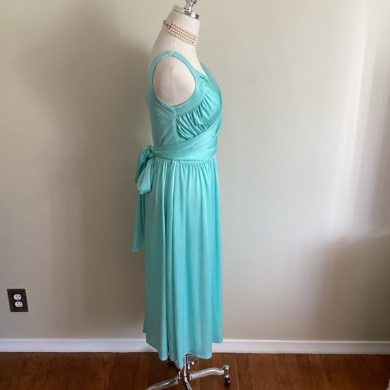 Vintage 70's Montgomery Ward Turquoise Dress - image 4