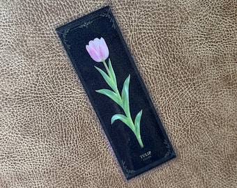 Laminated Tulip Bookmark – Floral Botanical Book Lover Gift