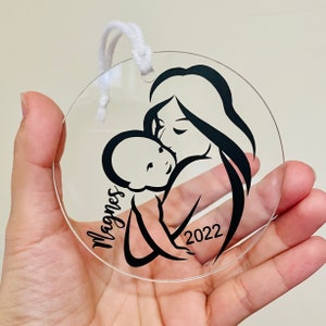 custom mother and child ornament, First time mom ornament, mother’s day gift for mom, mom and baby keepsake gift, custom ornament