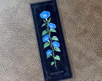 September Morning Glory Bookmark – Laminated Floral Book Lover Gift