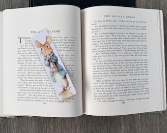 Bunny Bookmark, Double Sided Autumn Leaves, Woodland Animal, Laminated (Gift for Book)
