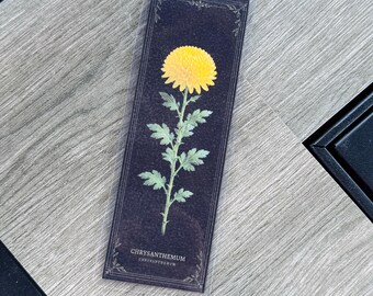 November Chrysanthemum Bookmark – Laminated Floral Book Lover Gift
