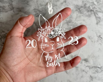 Personalized Easter Ornament, Create your Custom text acrylic ornament, my first easter keepsake