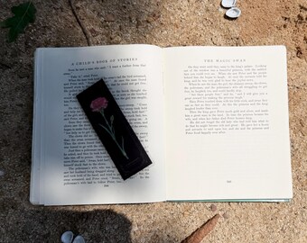 January Carnation Birth Flower Bookmark – Laminated Botanical Reader Gift