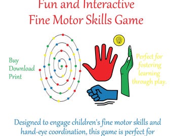 Activité en spirale imprimable sur la motricité fine - Jeu de coordination œil-main préscolaire - Outil d'apprentissage inspiré de Montessori