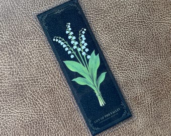May Birth Flower Bookmark – Lily of the Valley Laminated Floral Bookmark