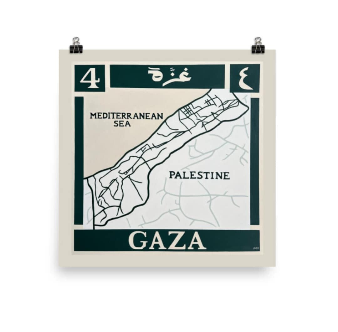 Gaza Print Gaza Map Poster, Palestine Art Print - Etsy