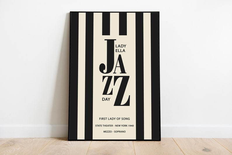 Jazz Poster Black and White Jazz Poster Exhibition Poster Etsy