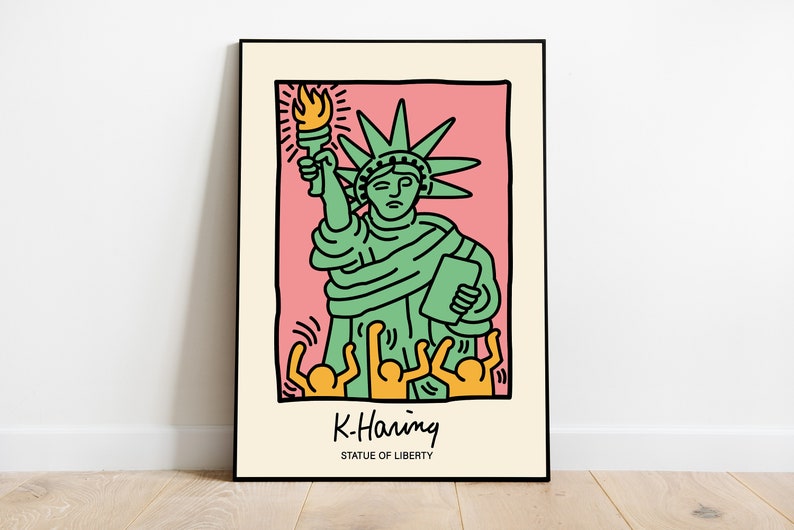 Statue de la Liberté Keith Haring Design Keith Haring décor - Etsy France