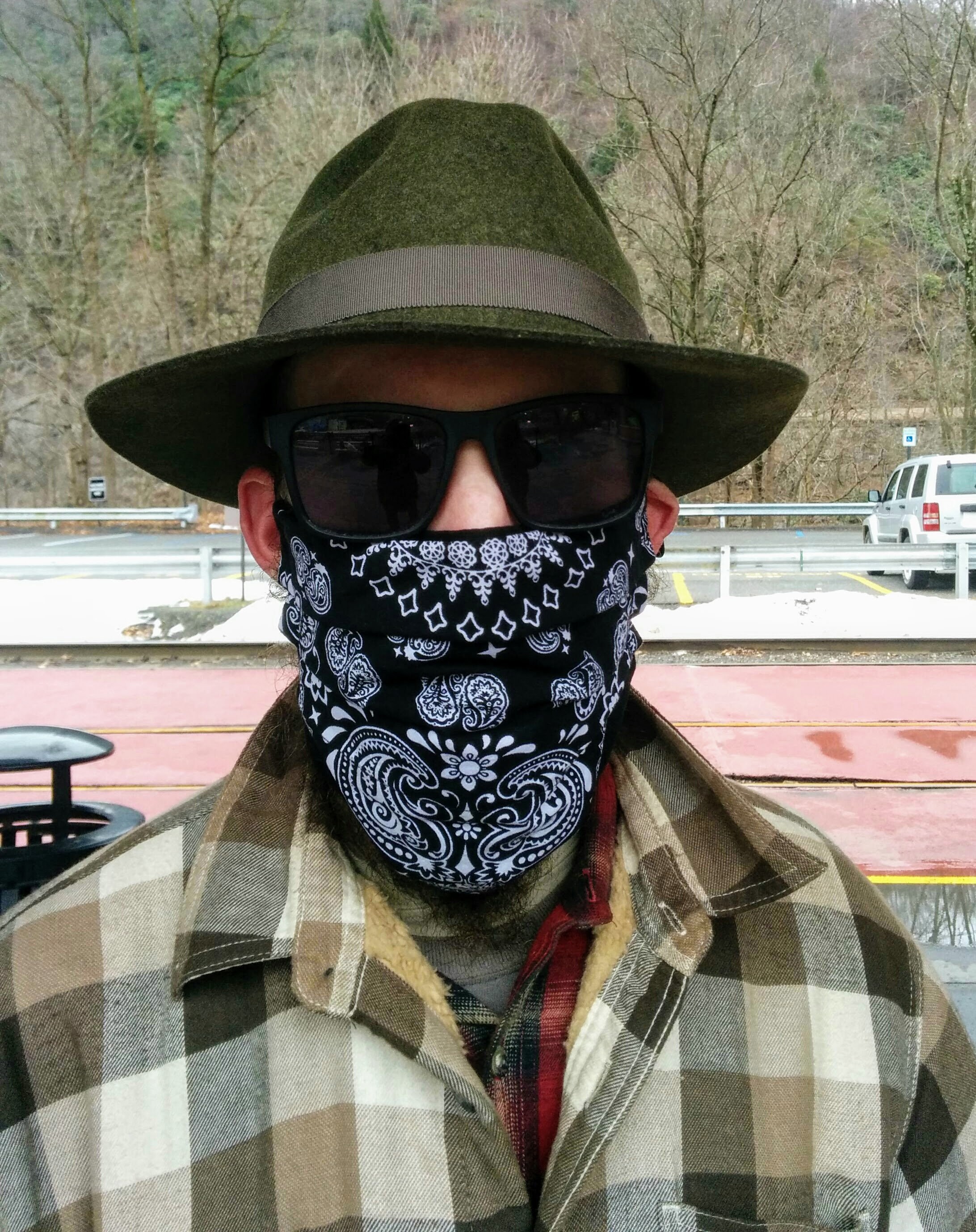 Red Bandana Beard Mask for men with beards. 3 layers filter Etsy