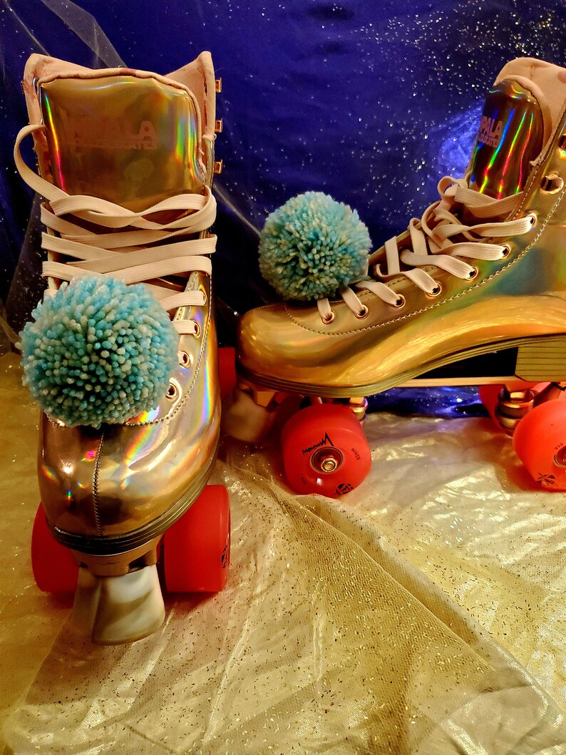 Custom Roller Skate TieOn Pom Poms Etsy