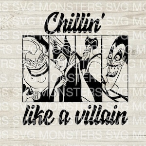 Chilling like a villain comic strip SVG