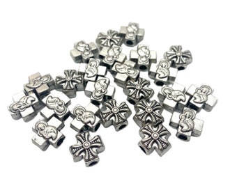Holy Mary and Child Silver Bead: Zinc Alloy Rosary Bead