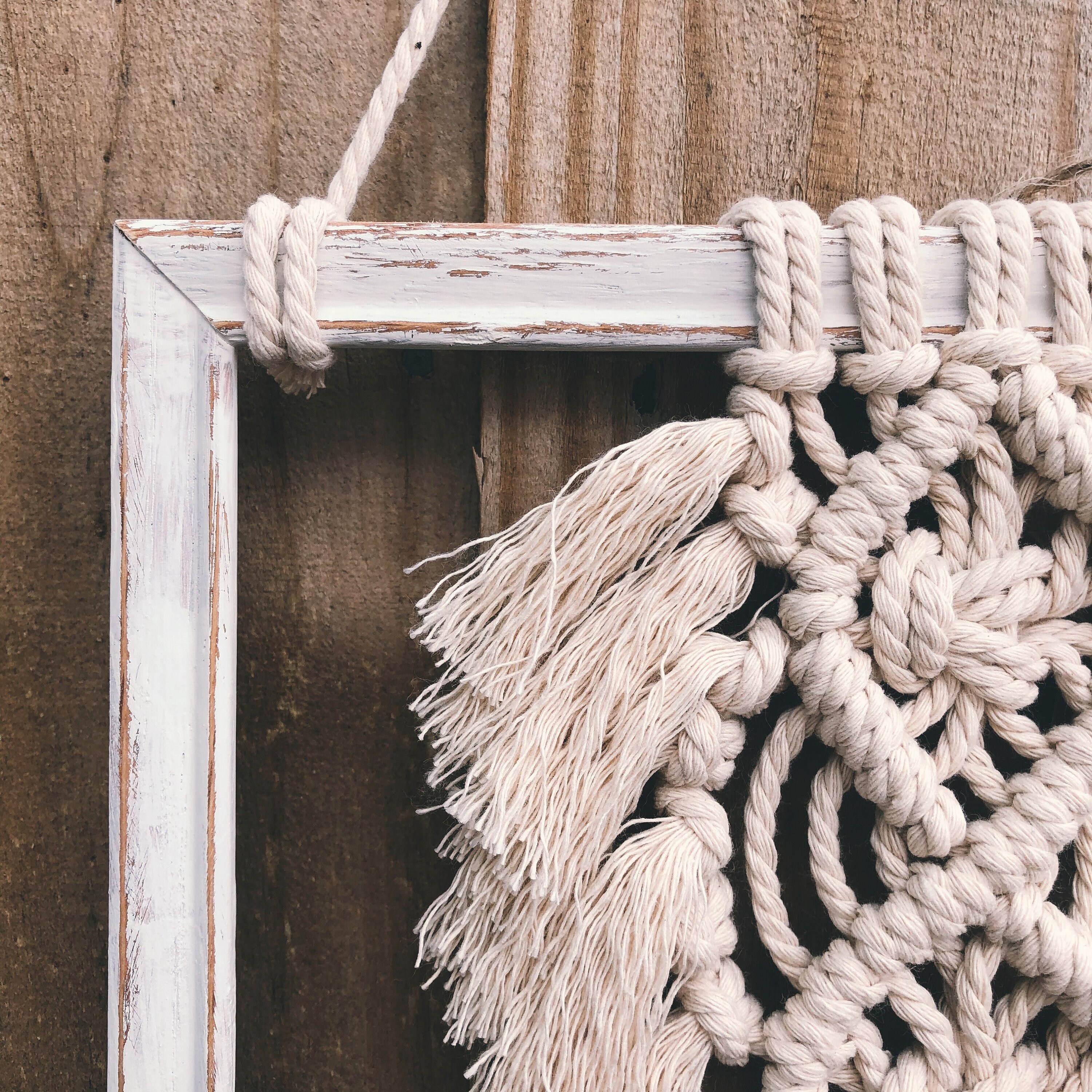 Frame Macrame Wall Hanging Macrame Dreamcatcher Square Etsy