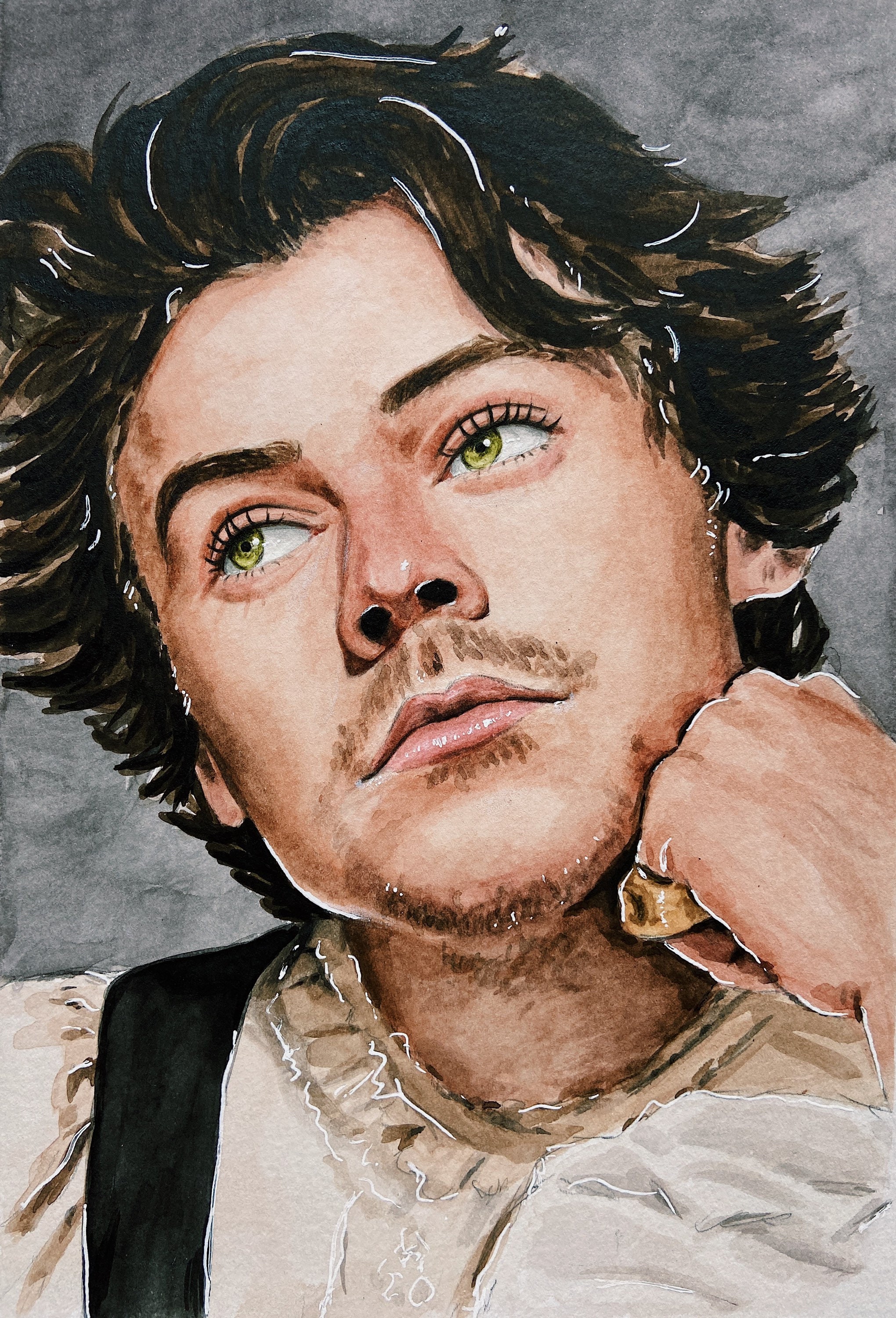 Harry Styles SNL Watercolor Art Print Etsy