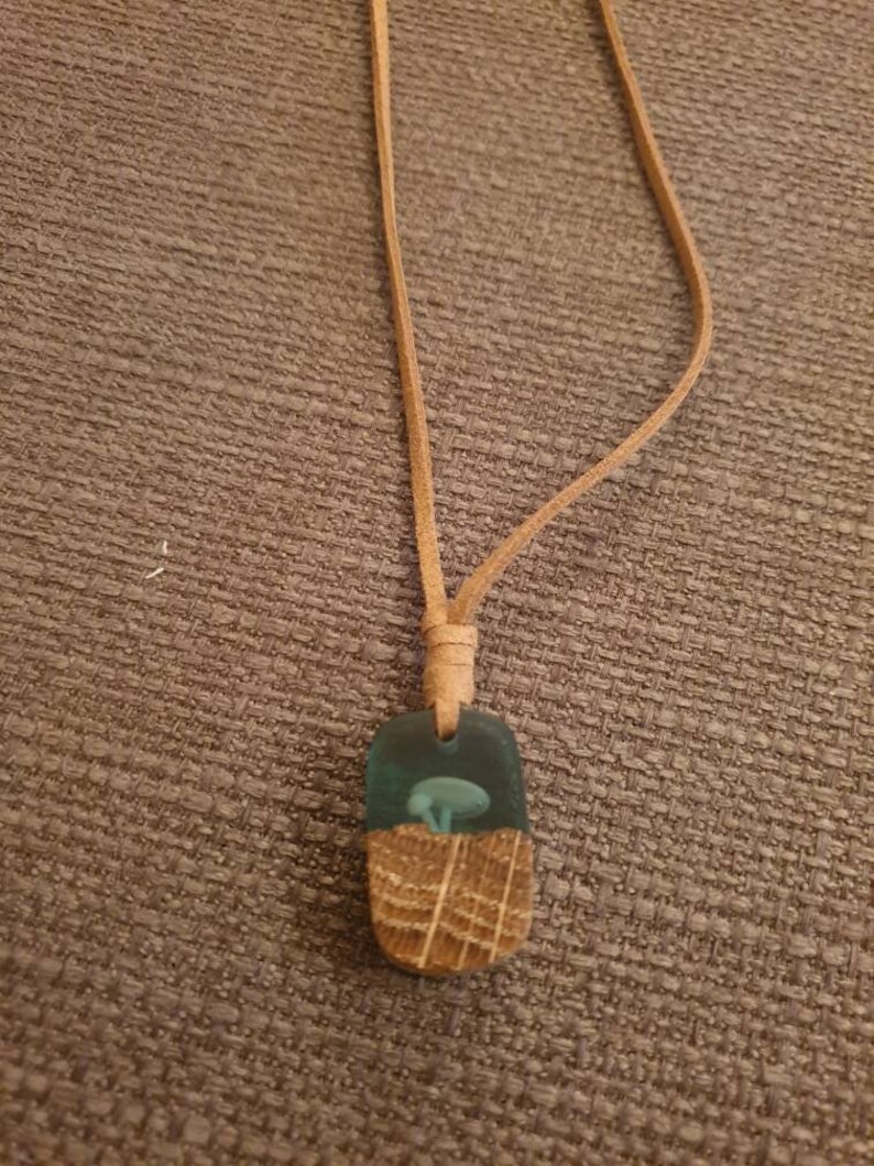 Made in the UK Handmade Eco Friendly Woodland Theme Resin and Oak Pendant Mothers Day Gift