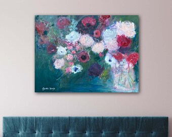 Les Fleurs 30x40 in Original Impressionistic Still Life