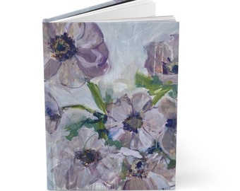 Abstract Garden Flower Hardcover Journal by black artist |Food log | fitness journal | wedding vow book | sentimental gift