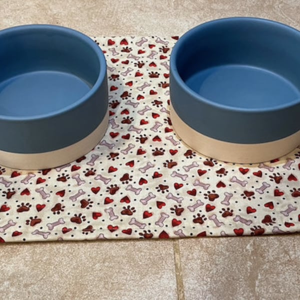 Handmade pet bowl placemat-Dogs and cats