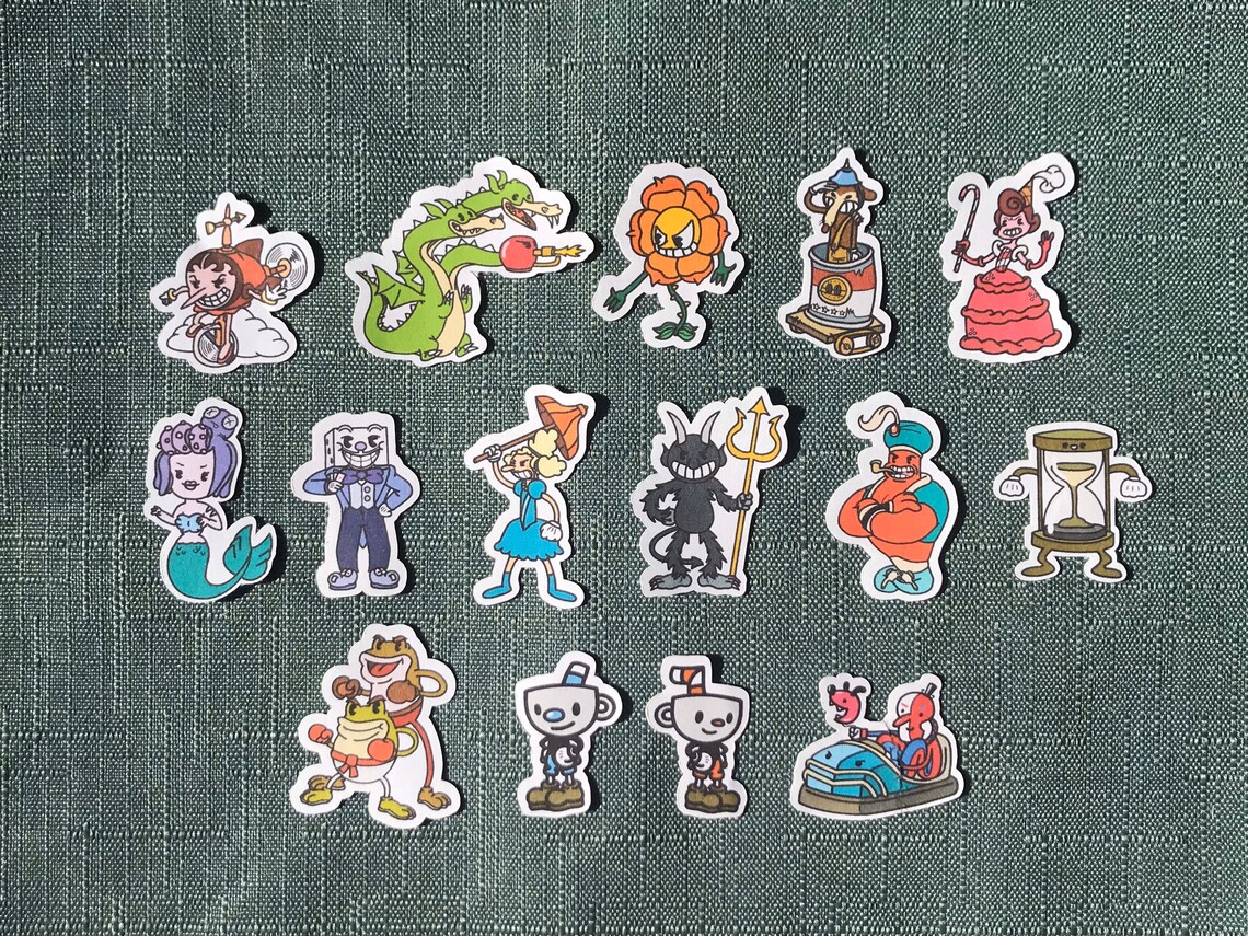 Cuphead Stickers 15 Pack Stinkostudio - Etsy