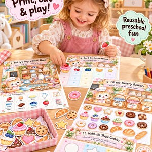 Preschool Sorting - Matching Printable | Bakery Search Find, Shape & Shadow Games | Ages 2–5 Activity PDF