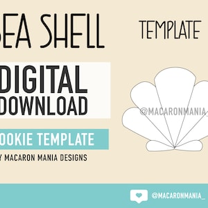 Sea Shell Macaron Template - Digital Download PDF - SVG - Print Your Own