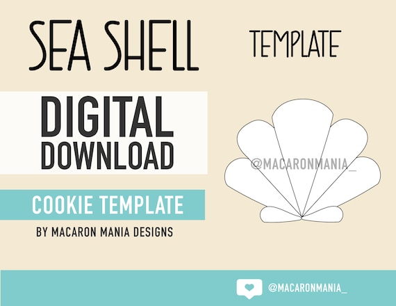 sea shell macaron template digital download pdf svg etsy finland