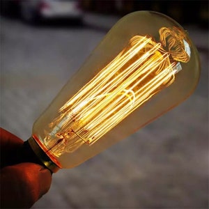 Retro Edison ST64 Bulb Incandescent Tungsten Filament Vintage Ampule Dimmable Lamp