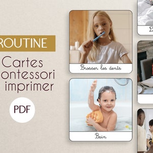 PDF routine cartes nomenclature Montessori à imprimer/ images classifiées / matériel éducatif / langage enfant / quotidien