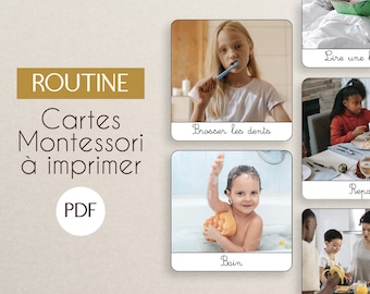 PDF routine Montessori nomenclature cards to print/classified images/educational material/child language/daily