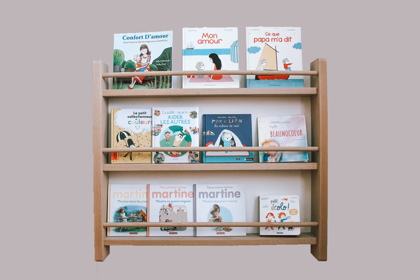 Montessori Bookcase / Wall Shelf / Solid Beech Wood / Etsy