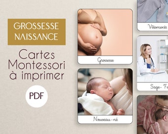 PDF Zwangerschap geboorte Montessori-nomenclatuurkaarten om af te drukken/gerubriceerde afbeeldingen/educatief materiaal/taal van het kind/