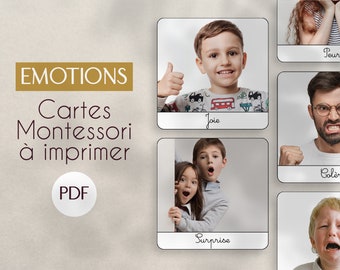 PDF Emotions cartes nomenclature Montessori à imprimer/ images classifiées / matériel éducatif / langage enfant / sentiments