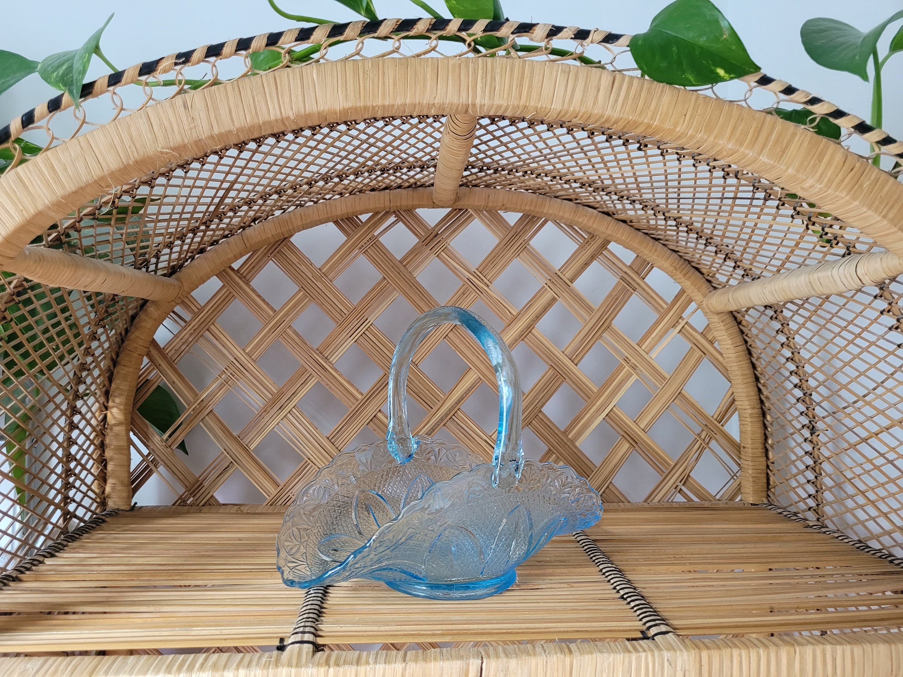 Vintage Glass Brides Basket - Etsy Canada