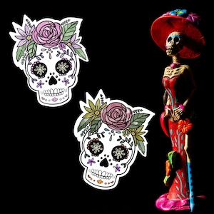Catrina sticker, day of the dead sticker, skull sticker, cute stickers, stickers