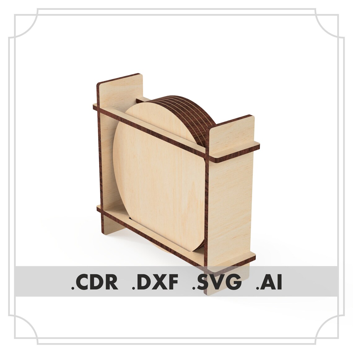 Coaster Holder SVG. Laser cut files. Files coaster Etsy