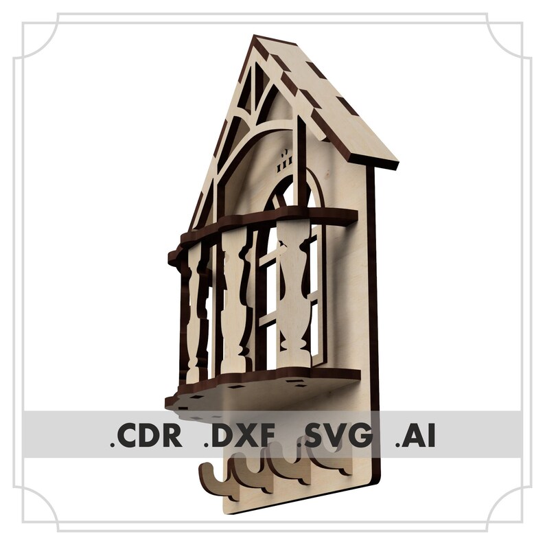 Key Holder House laser cut files for laser cutting DXF for Etsy