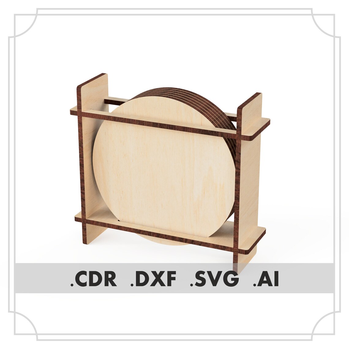 Coaster Holder SVG. Laser cut files. Files coaster Etsy