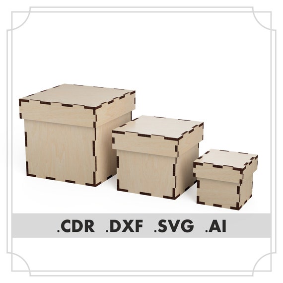 Download Laser Cutting Box Set Box Template Svg Dxf Box Files Box Etsy