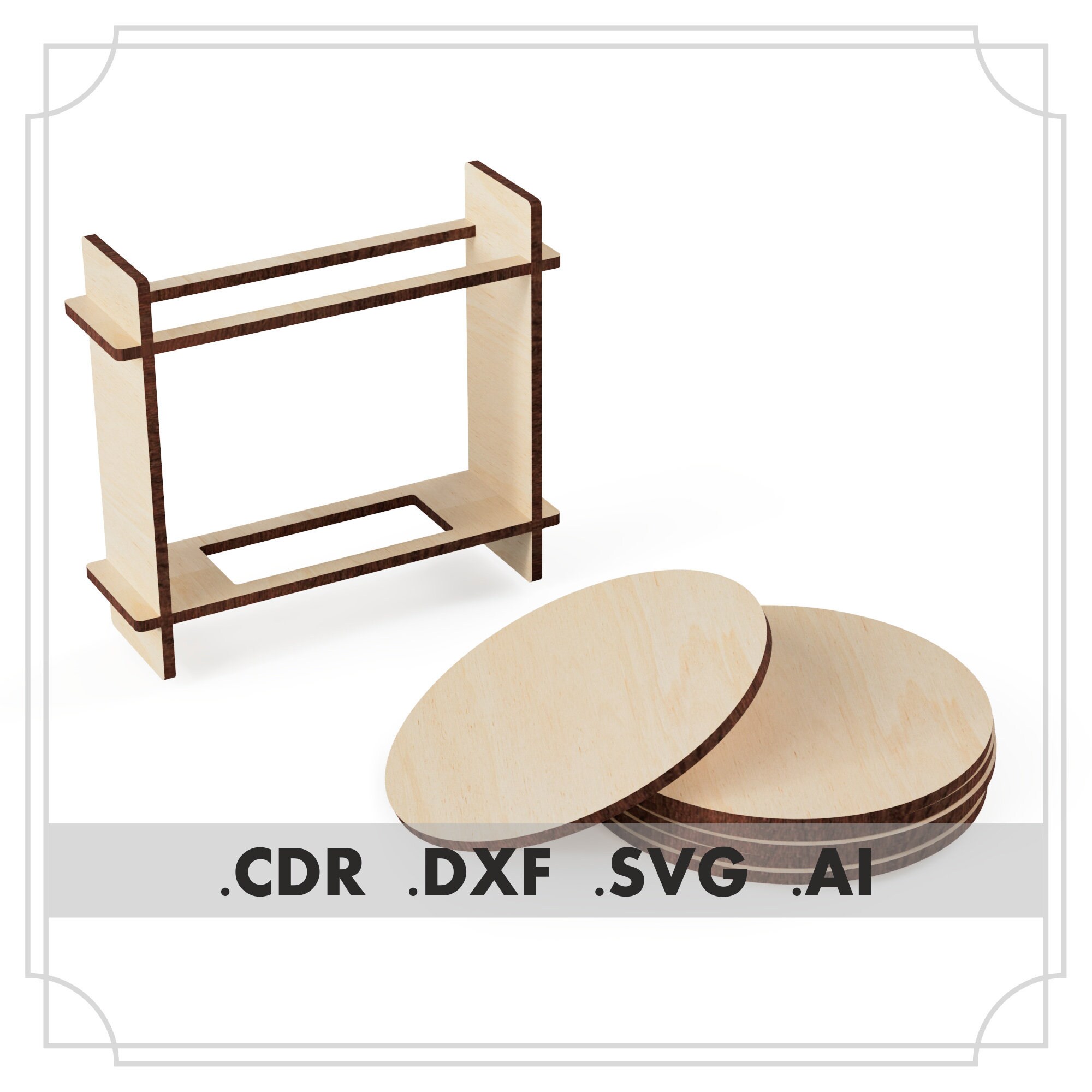 Coaster Holder SVG. Laser cut files. Files coaster Etsy